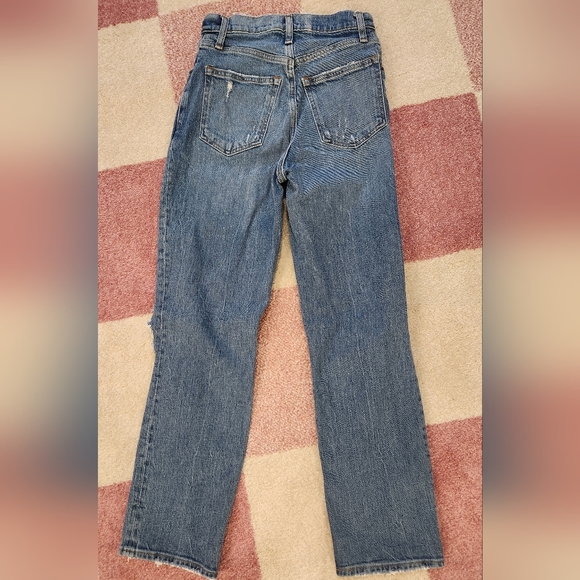 Abercrombie and Fitch Curve Love 90's Straight Ulta High Rise 0/25 XShort - Picture 2 of 3